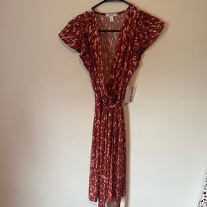 Women's Red Patterned Dress New!